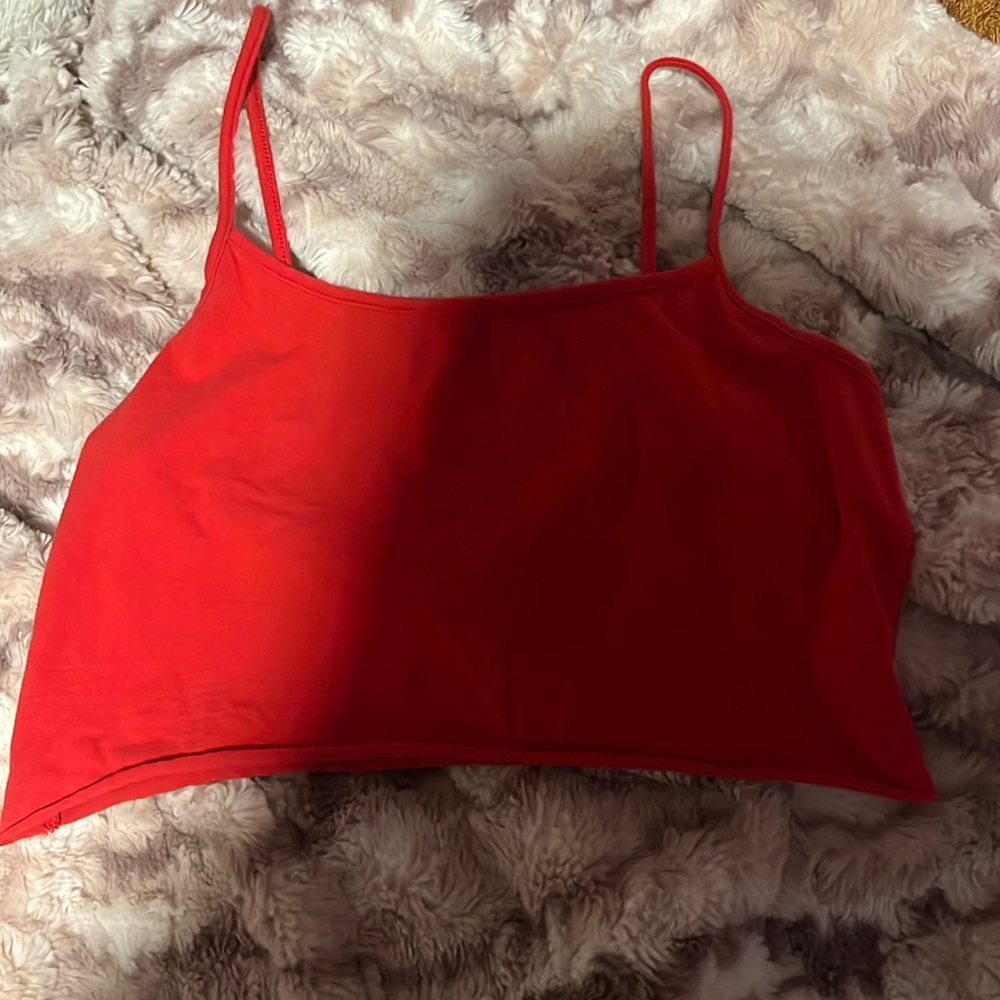 Red cropped tank top